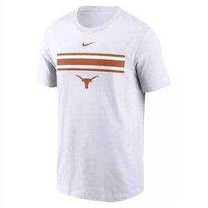 Nike Men's Texas Longhorns Stripe Cotton T-Shirt White Size L